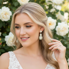 CUBIC ZIRCONIA COLLECTION - CRYSTAL TREASURE EARRINGS - CZER430 GOLD