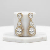 CUBIC ZIRCONIA COLLECTION - CRYSTAL TREASURE EARRINGS - CZER430 GOLD