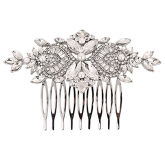 ATHENA COLLECTION - EXQUISITE CRYSTAL SPARKLE COMB - HC166 (SILVER)