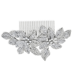 ATHENA COLLECTION - VINTAGE SPARKLE HAIR COMB - HC168 SILVER