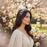 ATHENA COLLECTION - CRYSTAL ELEGANCE HAIR VINE - HP152 SILVER