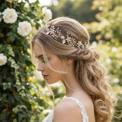 ATHENA COLLECTION - CRYSTAL ELEGANCE HAIR VINE - HP152 GOLD