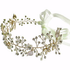 ATHENA COLLECTION - CRYSTAL ELEGANCE HAIR VINE - HP152 GOLD