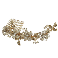ATHENA COLLECTION - FLORAL ROMANCE HAIR COMB - HC169 GOLD