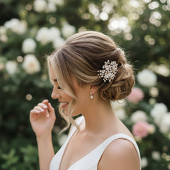 ATHENA COLLECTION - FLORAL ROMANCE CHIC HAIR COMB - HC170 ROSE GOLD