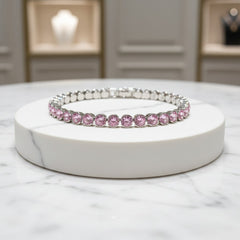 CUBIC ZIRCONIA COLLECTION - CLASSIC TENNIS BRACELET CZBRA31 LIGHT ROSE