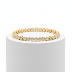 CUBIC ZIRCONIA COLLECTION - SHIMMERING CRYSTAL BRACELET - (CZBRA32) GOLD