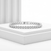 CUBIC ZIRCONIA COLLECTION - SHIMMERING CRYSTAL BRACELET - (CZBRA32) SILVER