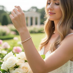 CUBIC ZIRCONIA COLLECTION - SHIMMERING CRYSTAL BRACELET - (CZBRA32) ROSE GOLD