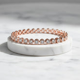CUBIC ZIRCONIA COLLECTION - SHIMMERING CRYSTAL BRACELET - (CZBRA32) ROSE GOLD