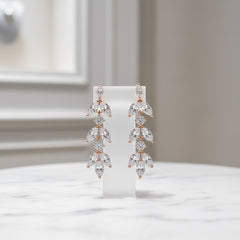 CUBIC ZIRCONIA COLLECTION - DAINTY DROP SPARKLE EARRINGS - CZER452 GOLD