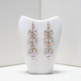 CUBIC ZIRCONIA COLLECTION - DAINTY DROP SPARKLE EARRINGS - CZER452 GOLD