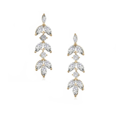 CUBIC ZIRCONIA COLLECTION - DAINTY DROP SPARKLE EARRINGS - CZER452 GOLD