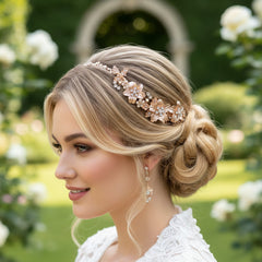 ATHENA COLLECTION - FLORAL ROMANCE EXQUISITE HAIR VINE - (HP153) ROSE GOLD