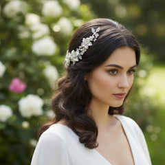 ATHENA COLLECTION - FLORAL ROMANCE EXQUISITE HAIR VINE - (HP153) SILVER