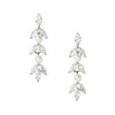 CUBIC ZIRCONIA COLLECTION - DAINTY PEARL SPARKLE EARRINGS - CZER453 SILVER