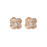 ATHENA COLLECTION - CRYSTAL KNOT BRIDAL EARRINGS - (CZER457) ROSE GOLD