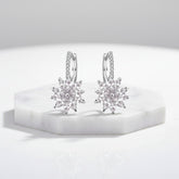 CUBIC ZIRCONIA COLLECTION - PETITE CRYSTAL SPARKLE EARRINGS - CZER461 SILVER