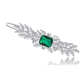 CZ COLLECTION - VINTAGE INSPIRED CRYSTAL CLIP - (CLIP 734) EMERALD GREEN