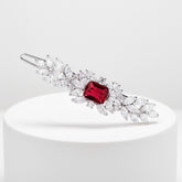 CZ COLLECTION - VINTAGE INSPIRED CRYSTAL CLIP - (CLIP 734) RUBY RED