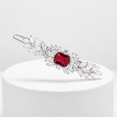 CZ COLLECTION - VINTAGE INSPIRED CRYSTAL CLIP - (CLIP 734) RUBY RED