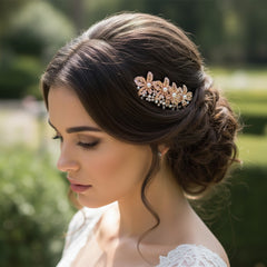ATHENA COLLECTION - EXQUISITELY PEARL COMB - HC174 ROSE GOLD