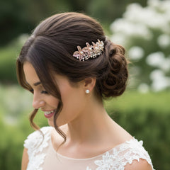 ATHENA COLLECTION - EXQUISITELY PEARL COMB - HC174 ROSE GOLD