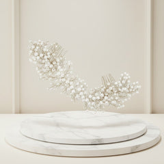 ATHENA COLLECTION - LUX PEARL CLUSTER COMB - HC182 (SILVER)