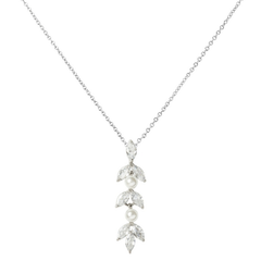 CUBIC ZIRCONIA COLLECTION - DAINTY PEARLNECKLACE - CZNK81