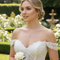 CUBIC ZIRCONIA COLLECTION - DAINTY PEARLNECKLACE - CZNK81 ROSE GOLD