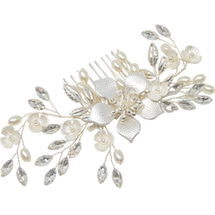 ATHENA COLLECTION -EXQUISITE ROMANCE HAIR COMB - SILVER - HC161