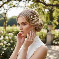 ATHENA COLLECTION -EXQUISITE ROMANCE HAIR COMB - GOLD - HC161