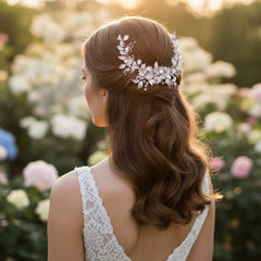 ATHENA COLLECTION - FLORAL EXTRAVAGANCE HEADPIECE -HC184 PINK BLUSH
