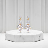 CUBIC ZIRCONIA COLLECTION - DAINTY SPARKLE DROP EARRINGS - CZER441 GOLD