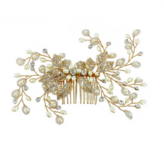 ATHENA COLLECTION - CRYSTAL EXTRAVAGANCE HAIR COMB - HC152 ( GOLD)