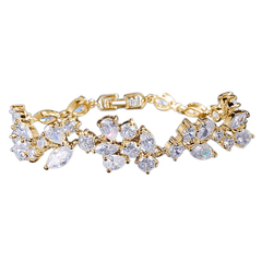 CUBIC ZIRCONIA COLLECTION - GLITZY SPARKLE BRACELET - CZBRA14 GOLD