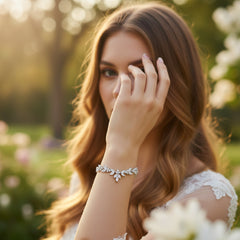 CUBIC ZIRCONIA COLLECTION - VINTAGE SPARKLE BRACELET - (CZBRA33) SILVER