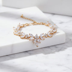 CUBIC ZIRCONOA COLLECTION - VINTAGE SPARKLE BRACELET - (CZBRA33) GOLD