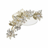 ATHENA COLLECTION - BEJEWELLED PEARL TREASURE COMB HC187 - GOLD