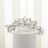 ATHENA COLLECTION - BEJEWELLED PEARL TREASURE COMB HC187 (SILVER)