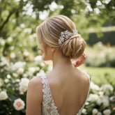 Crystal Flowers Hair Comb - Rose Gold AC14