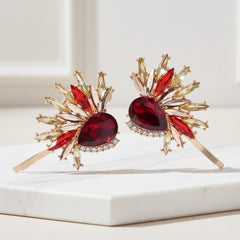 ATHENA COLLECTION - GATSBY STYLE CRYSTAL CLIPS - (CLIP748) RED