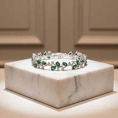 CUBIC ZIRCONIA COLLECTION - SIMPLY SPARKLE BRACELET - GREEN -CZBRA37