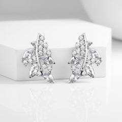 CUBIC ZIRCONIA COLLECTION - CHIC SPARKLE EARRINGS - CZER472 SILVER