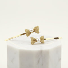 ATHENA COLLECTION - CHIC GOLD BOW CLIPS - CLIP 739
