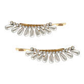 ATHENA COLLECTION - GATSBY STYLE CLIPS - GOLD (PAIR)