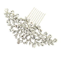 ATHENA COLLECTION - CRYSTAL DIVINE HAIR COMB - SILVER (HC188)