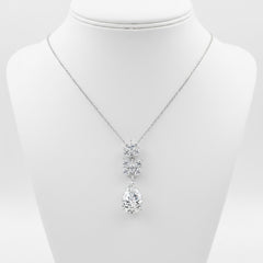 CUBIC ZIRCONIA COLLECTION - STARLET CHIC NECKLACE - SILVER - CZNK86