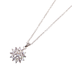 CUBIC ZIRCONIA - CRYSTAL SPARKLE NECKLACE - CZNK87 SILVER