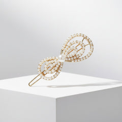 ATHENA COLLECTION - CHIC PEARL BOW CLIP - (CLIP 747) GOLD